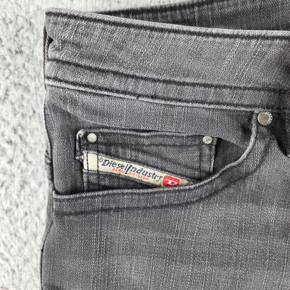 Diesel Thavar Jeans Mens 33x32 (36x26) Gray Black Slim Skinny Made‎ USA - Picture 3 of 13